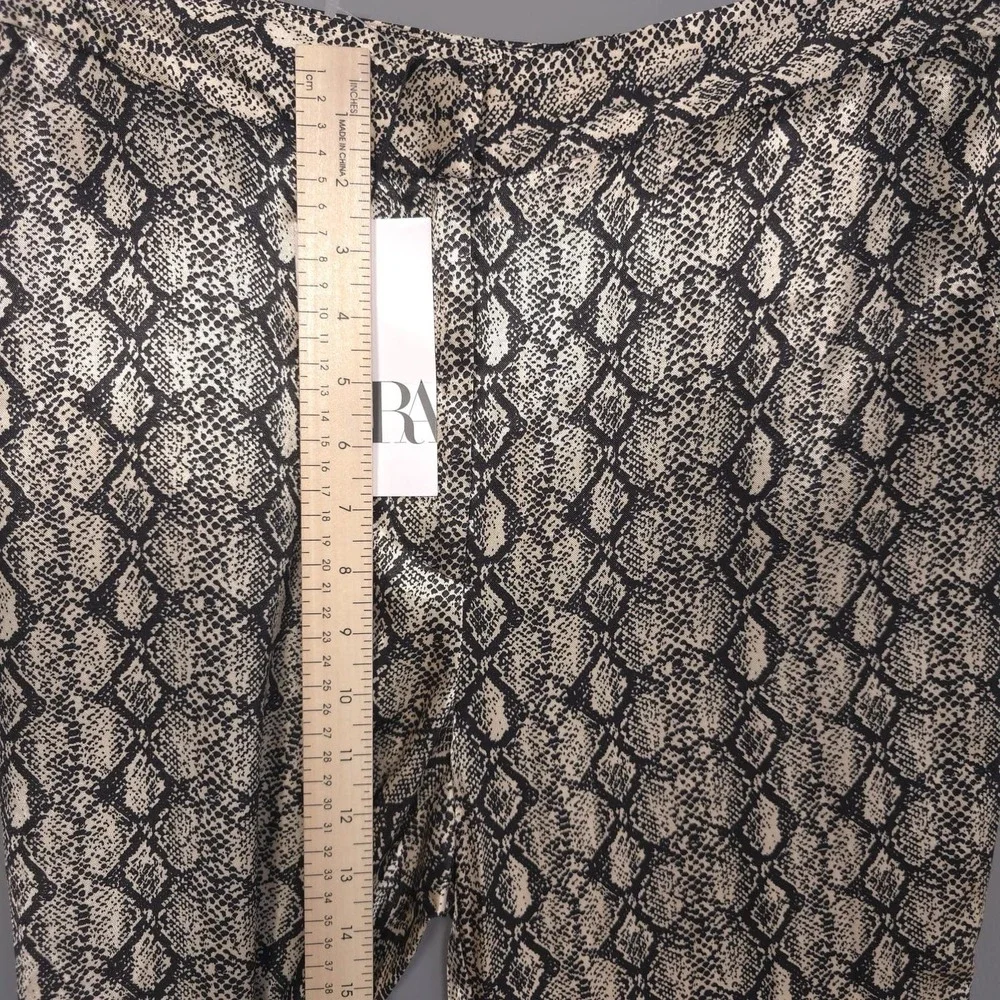 ZARA New Trousers Pants MEDIUM Snake Print Flared Boot HighRise Flowing 7484/231